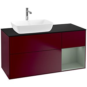 Villeroy and Boch Finion Villeroy and Boch Finion F812GMHB 120cm, cover plate black matt, shelves olive matt lacquer, Peony Matt