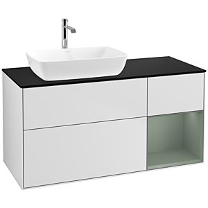 Villeroy and Boch Finion Villeroy and Boch Finion F812GMMT 120cm, cover plate black matt, shelves olive matt lacquer, white matt lacquer