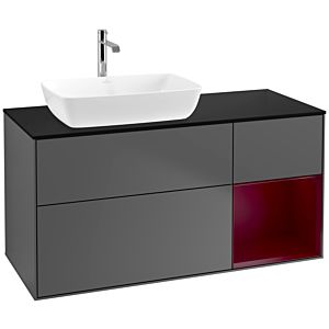 Villeroy and Boch Finion Villeroy and Boch Finion F812HBGK 120cm, cover plate matt black, shelves Peony matt lacquer, anthracite matt