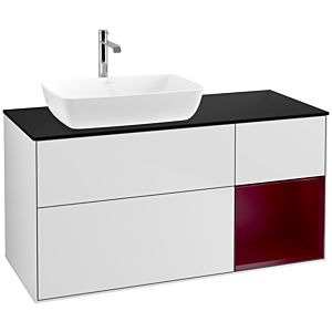 Villeroy and Boch Finion Villeroy and Boch Finion F812HBMT 120cm, cover plate black matt, shelves Peony matt lacquer, white matt lacquer