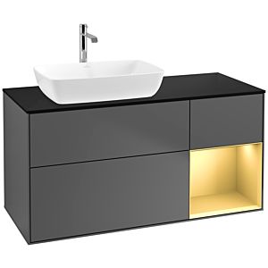 Villeroy and Boch Finion Villeroy and Boch Finion F812HFGK 120cm, cover plate black matt, shelves gold matt lacquer, anthracite matt