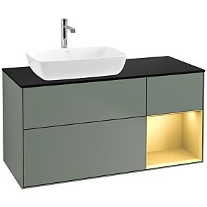 Villeroy and Boch Finion Villeroy and Boch Finion F812HFGM 120cm, cover plate black matt, shelves gold matt lacquer, Olive Matt Lacquer