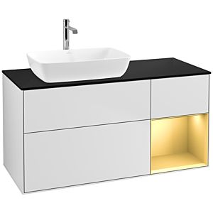 Villeroy and Boch Finion Villeroy and Boch Finion F812HFMT 120cm, cover plate black matt, shelves gold matt lacquer, white matt lacquer
