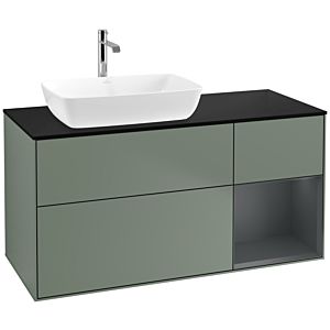 Villeroy and Boch Finion Villeroy and Boch Finion F812HGGM 120cm, cover plate black matt, shelves Midnight matt lacquer, Olive Matt Lacquer