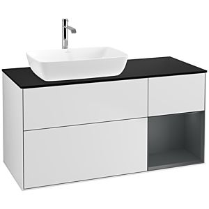 Villeroy and Boch Finion Villeroy and Boch Finion F812HGMT 120cm, cover plate black matt, shelves Midnight matt lacquer, white matt lacquer