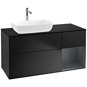 Villeroy and Boch Finion Villeroy and Boch Finion F812HGPD 120cm, black matt cover plate, Midnight matt lacquer shelves, black matt lacquer