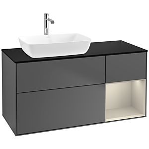 Villeroy and Boch Finion Villeroy and Boch Finion F812HHGK 120cm, cover plate black matt, shelves sand matt lacquer, anthracite matt