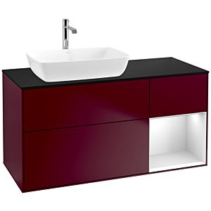 Villeroy and Boch Finion Villeroy and Boch Finion F812MTHB 120cm, cover plate black matt, shelves white matt lacquer, Peony Matt