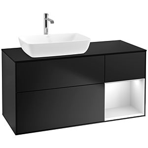 Villeroy and Boch Finion Villeroy and Boch Finion F812MTPD 120cm, black matt cover plate, white matt lacquer shelves, black matt lacquer