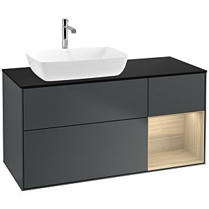 Villeroy and Boch Finion Villeroy and Boch Finion F812PCHG 120cm, cover plate matt black, shelves Oak Veneer , Midnight Blue Matt Lacquer
