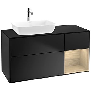 Villeroy and Boch Finion Villeroy and Boch Finion F812PCPD 120cm, cover plate black matt, shelves Oak Veneer , black matt lacquer