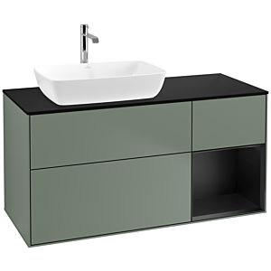 Villeroy and Boch Finion Villeroy and Boch Finion F812PDGM 120cm, cover plate black matt, shelves black matt lacquer, Olive Matt Lacquer