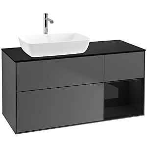 Villeroy and Boch Finion Villeroy and Boch Finion F812PHGK 120cm, cover plate black matt, shelves Glossy black lacquer, anthracite matt