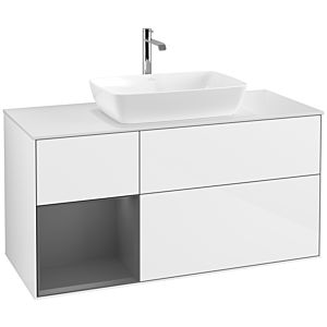 Villeroy and Boch Finion Villeroy and Boch Finion F821GKGF 120cm, cover plate matt white, shelves anthracite matt lacquer, glossy white lacquer