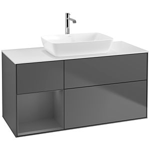 Villeroy and Boch Finion Villeroy and Boch Finion F821GKGK 120cm, white matt top, matt anthracite lacquer shelves, matt anthracite