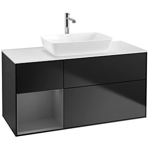 Villeroy and Boch Finion Villeroy and Boch Finion F821GKPD 120cm, cover plate white matt, shelves anthracite matt lacquer, black matt lacquer