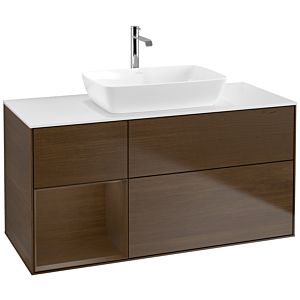 Villeroy et Boch Finion Villeroy et Boch F821GNGN 120cm, plaque de finition blanc mat, étagères Walnut Veneer , placage Walnut Veneer