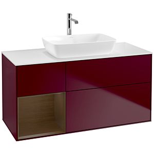 Villeroy and Boch Finion Villeroy and Boch Finion F821GNHB 120cm, cover plate matt white, shelves Walnut Veneer , Peony Matt