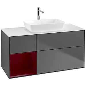 Villeroy and Boch Finion Villeroy and Boch Finion F821HBGK 120cm, cover plate matt white, shelves Peony matt lacquer, anthracite matt