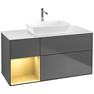 Villeroy and Boch Finion Villeroy and Boch Finion F821HFGK 120cm, cover plate white matt, shelves gold matt lacquer, anthracite matt