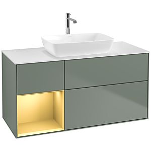 Villeroy and Boch Finion Villeroy and Boch Finion F821HFGM 120cm, cover plate white matt, shelves gold matt lacquer, Olive Matt Lacquer