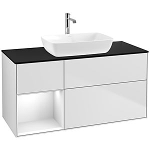 Villeroy and Boch Finion Villeroy and Boch Finion F822GFMT 120cm, cover plate black matt, shelves Glossy white lacquer, white matt lacquer