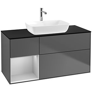 Villeroy and Boch Finion Villeroy and Boch Finion F822GJGK 120cm, cover plate black matt, shelves light gray matt lacquer, anthracite matt