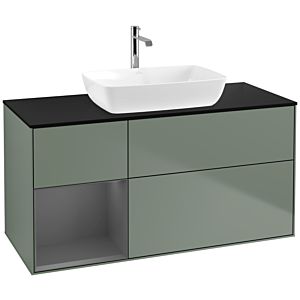Villeroy and Boch Finion Villeroy and Boch Finion F822GKGM 120cm, cover plate black matt, shelves anthracite matt lacquer, Olive Matt Lacquer