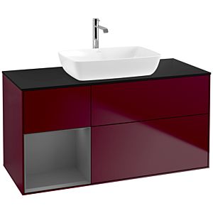 Villeroy and Boch Finion Villeroy and Boch Finion F822GKHB 120cm, cover plate black matt, shelves anthracite matt lacquer, Peony Matt