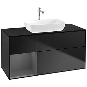 Villeroy and Boch Finion Villeroy and Boch Finion F822GKPD 120cm, cover plate black matt, shelves anthracite matt lacquer, black matt lacquer