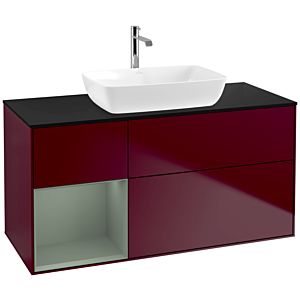 Villeroy and Boch Finion Villeroy and Boch Finion F822GMHB 120cm, cover plate black matt, shelves olive matt lacquer, Peony Matt