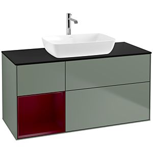 Villeroy and Boch Finion Villeroy and Boch Finion F822HBGM 120cm, cover plate black matt, shelves Peony matt lacquer, Olive Matt Lacquer