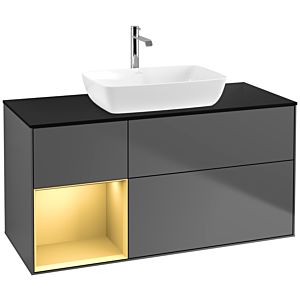 Villeroy and Boch Finion Villeroy and Boch Finion F822HFGK 120cm, cover plate black matt, shelves gold matt lacquer, anthracite matt