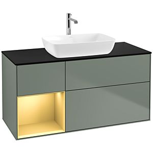 Villeroy and Boch Finion Villeroy and Boch Finion F822HFGM 120cm, cover plate black matt, shelves gold matt lacquer, Olive Matt Lacquer