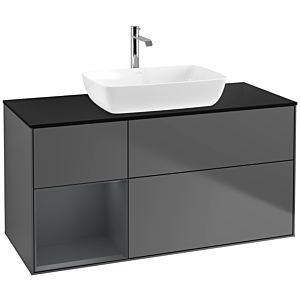 Villeroy and Boch Finion Villeroy and Boch Finion F822HGGK 120cm, cover plate black matt, shelves midnight matt lacquer, anthracite matt