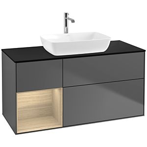 Villeroy and Boch Finion Villeroy and Boch Finion F822PCGK 120cm, cover plate black matt, shelves Oak Veneer , anthracite matt