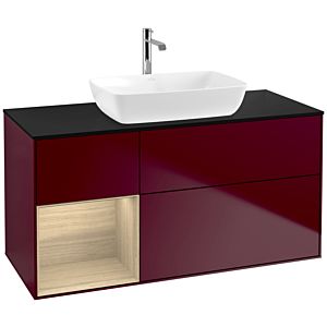 Villeroy and Boch Finion Villeroy and Boch Finion F822PCHB 120cm, cover plate black matt, shelves Oak Veneer , Peony Matt