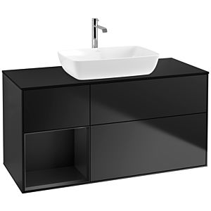 Villeroy and Boch Finion Villeroy and Boch Finion F822PDPD 120cm, cover plate black matt, shelves black matt lacquer, black matt lacquer