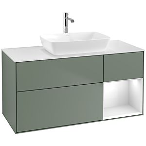 Villeroy and Boch Finion Villeroy and Boch Finion F831GFGM 120cm, cover plate white matt, shelves Glossy white lacquer, Olive Matt Lacquer