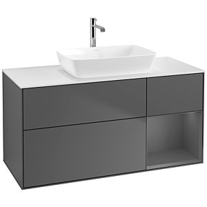 Villeroy and Boch Finion Villeroy and Boch Finion F831GKGK 120cm, cover plate white matt, shelves anthracite matt lacquer, anthracite matt