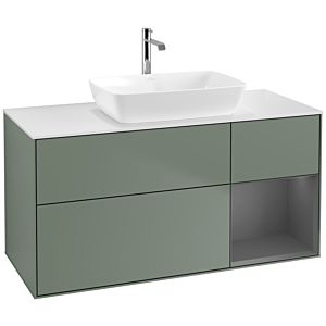 Villeroy and Boch Finion Villeroy and Boch Finion F831GKGM 120cm, cover plate white matt, shelves anthracite matt lacquer, Olive Matt Lacquer