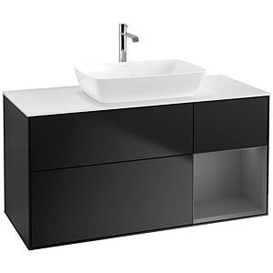 Villeroy and Boch Finion Villeroy and Boch Finion F831GKPD 120cm, cover plate white matt, shelves anthracite matt lacquer, black matt lacquer