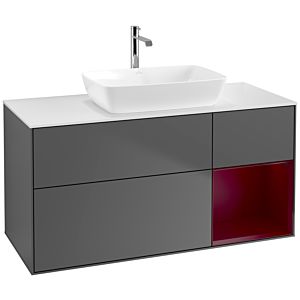 Villeroy and Boch Finion Villeroy and Boch Finion F831HBGK 120cm, cover plate white matt, shelves Peony matt lacquer, anthracite matt