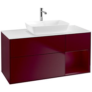 Villeroy und Boch Finion Waschtischunterschrank F831HBHB 120cm, Abdeckplatte white matt, Regale Peony matt lacquer, Peony Matt