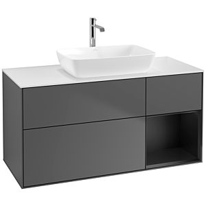 Villeroy and Boch Finion Villeroy and Boch Finion F831PDGK 120cm, cover plate white matt, shelves black matt lacquer, anthracite matt