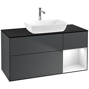 Villeroy and Boch Finion Villeroy and Boch Finion F832GFHG 120cm, cover plate black matt, shelves Glossy white lacquer, Midnight Blue Matt Lacquer