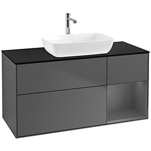 Villeroy and Boch Finion Villeroy and Boch Finion F832GKGK 120cm, cover plate black matt, shelves anthracite matt lacquer, anthracite matt