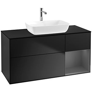 Villeroy and Boch Finion Villeroy and Boch Finion F832GKPD 120cm, cover plate black matt, shelves anthracite matt lacquer, black matt lacquer
