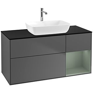 Villeroy and Boch Finion Villeroy and Boch Finion F832GMGK 120cm, cover plate black matt, shelves olive matt lacquer, anthracite matt