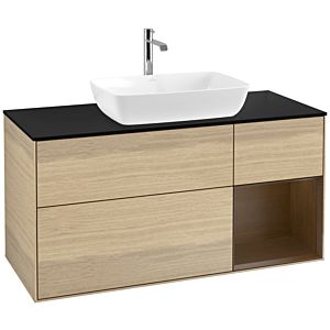 Villeroy et Boch Finion Villeroy et Boch F832GNPC 120cm, couvercle noir mat, étagères Walnut Veneer , Oak Veneer